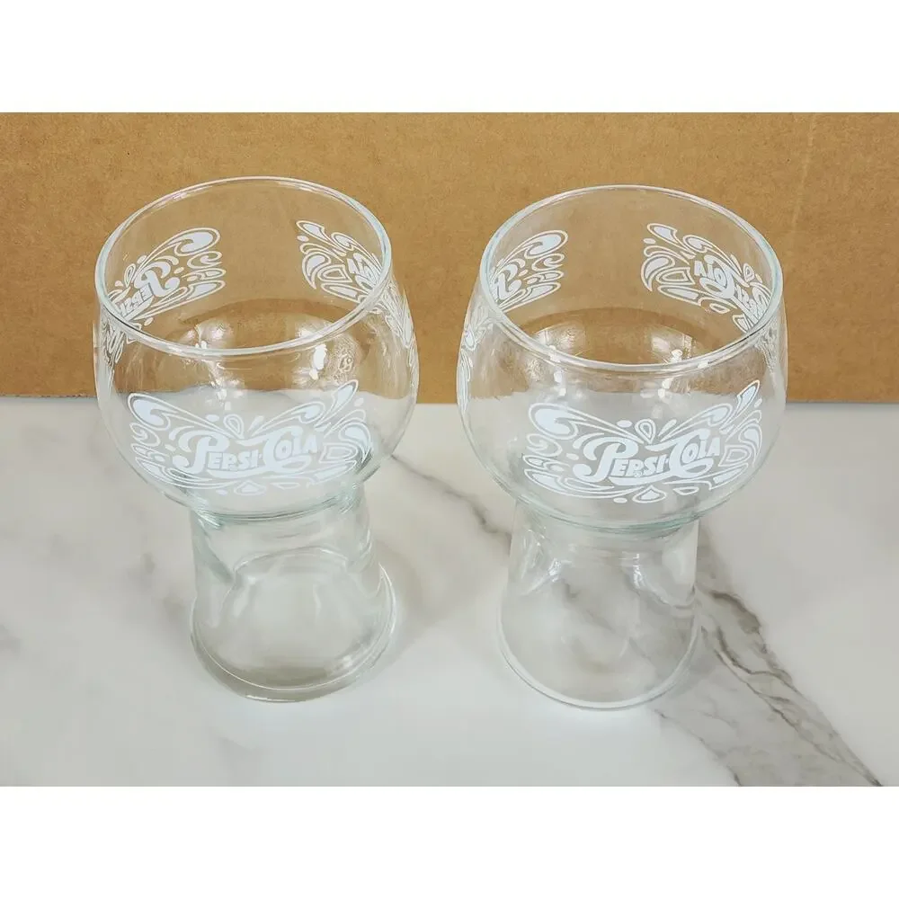 Pepsi Cola Fountain Style Glass 16oz Drinking Retro 70's Soda Glasses 6
